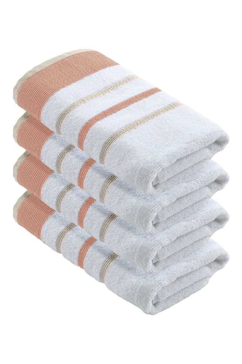 Luxurious Cotton 4-Pack Decorative Hand Towels, Main, color, CLAY / TAUPE