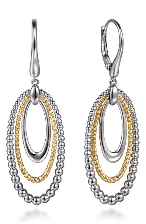 Sterling Silver & 14K Gold Bujukan Drop Earrings