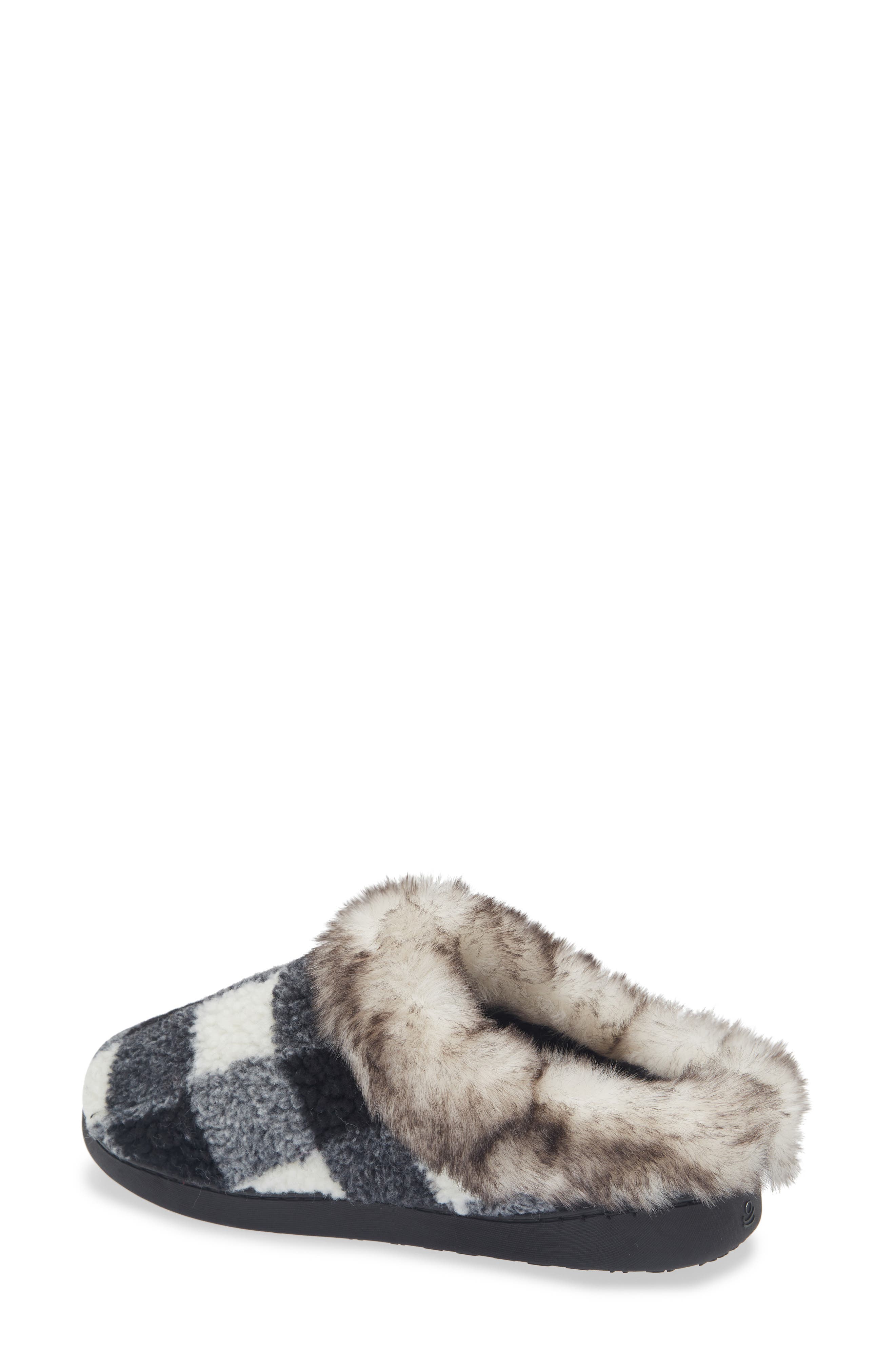 Buffalo Plaid Slipper, Alternate, color, BLACK/WHITE