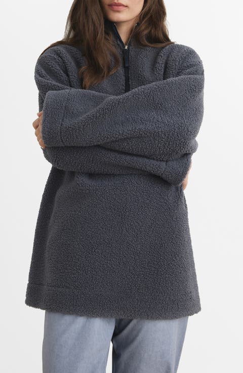 Oversize High Pile Fleece Half Zip Pullover