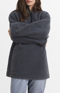 MANGO Oversize High Pile Fleece Half Zip Pullover