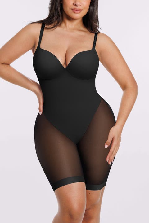 Women Body Shaper Low Back Mid-Thigh Bodysuit