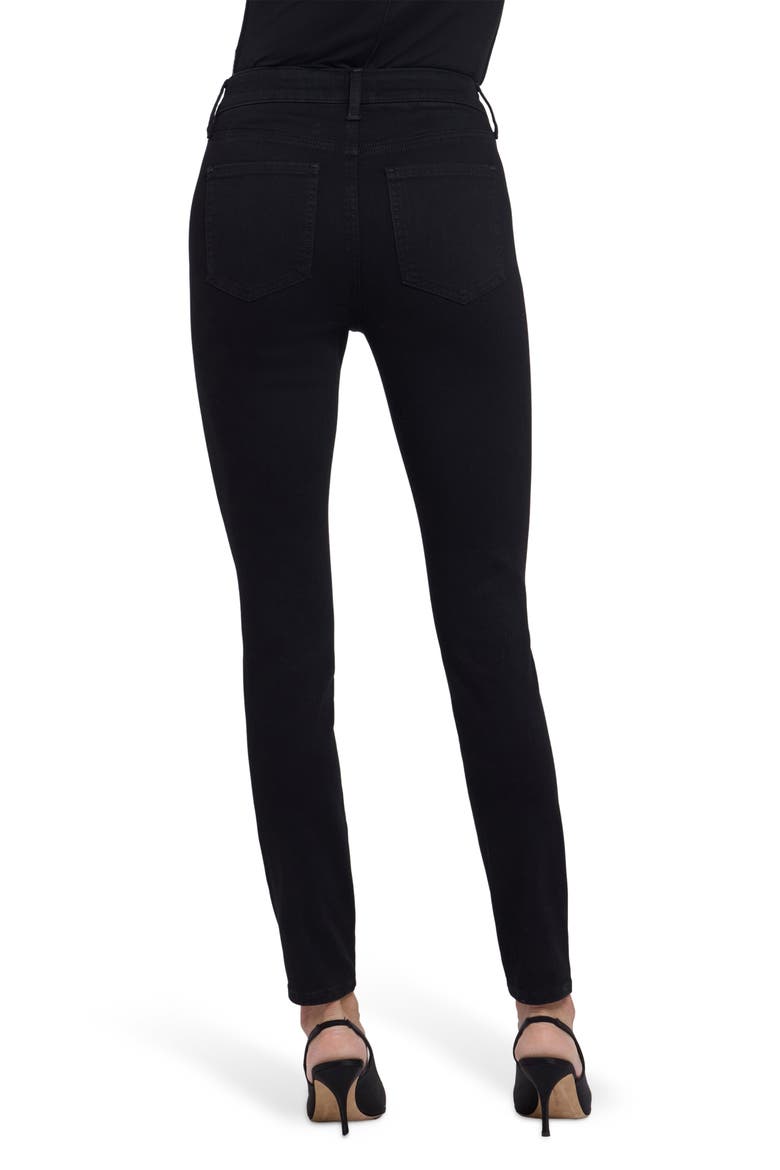 Ami High Waist Skinny Jeans with Piping, Alternate, color, BLACK RINSE