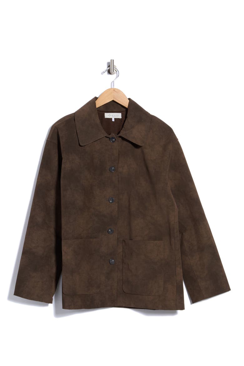 Faux Suede Jacket, Main, color, UMBER