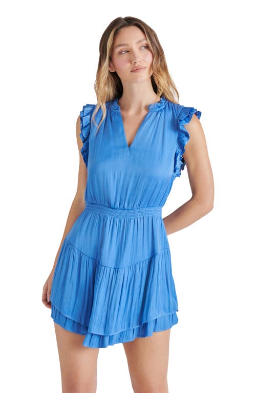 Steve Madden Prairie Dreams Flutter Sleeve Minidress In Indigo Blue