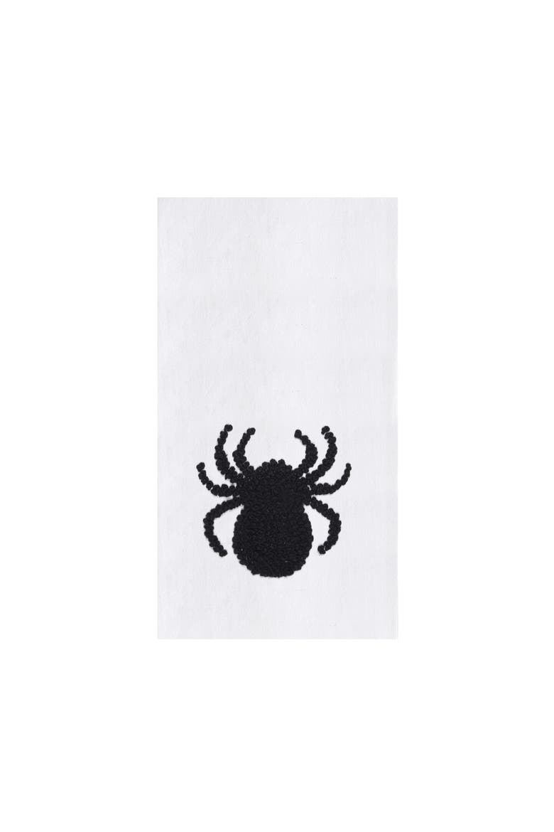Halloween French Knot Black Spider100% Cotton Flour Sack Dishtowel, Main, color, Black