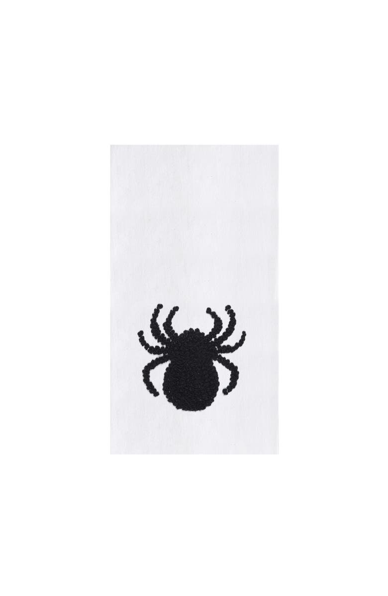 C&F Home Halloween French Knot Black Spider100% Cotton Flour Sack Dishtowel, Main, color, Black