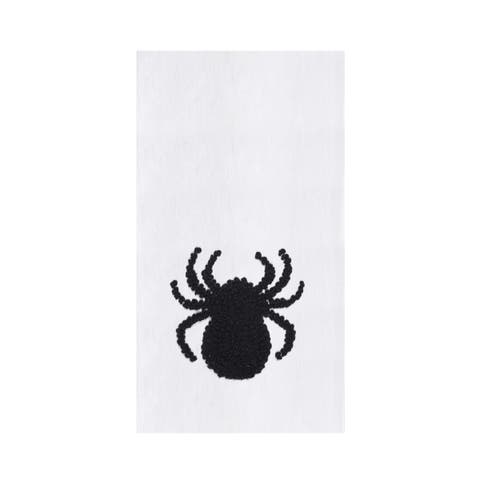 Halloween French Knot Black Spider100% Cotton Flour Sack Dishtowel