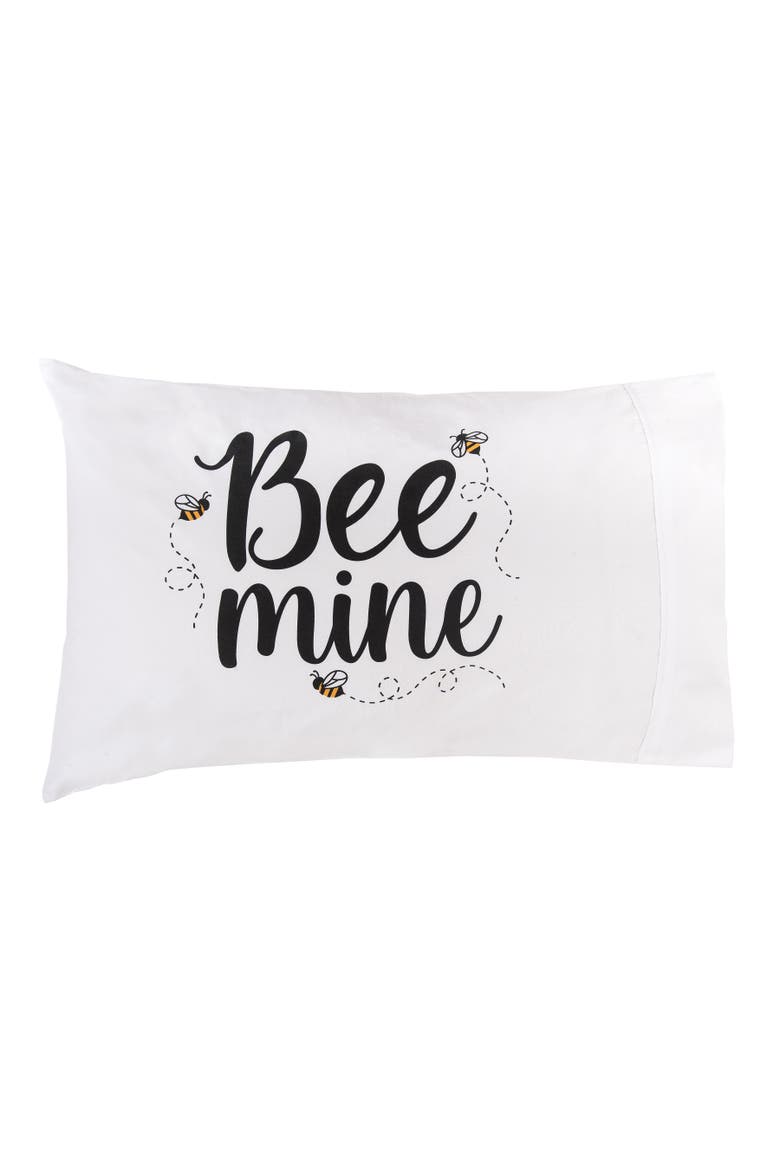 20" x 30" Bee Mine Decorative Pillowcase, Main, color, White