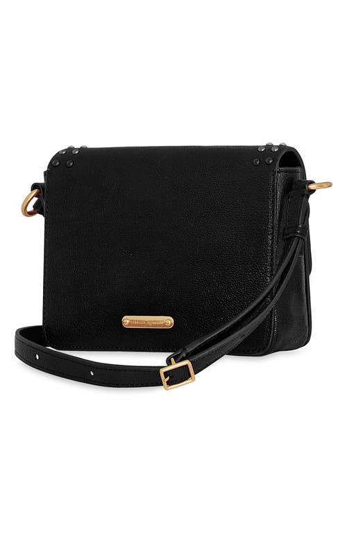 Rebecca Minkoff Bowie Stud Leather Crossbody Bag In Black
