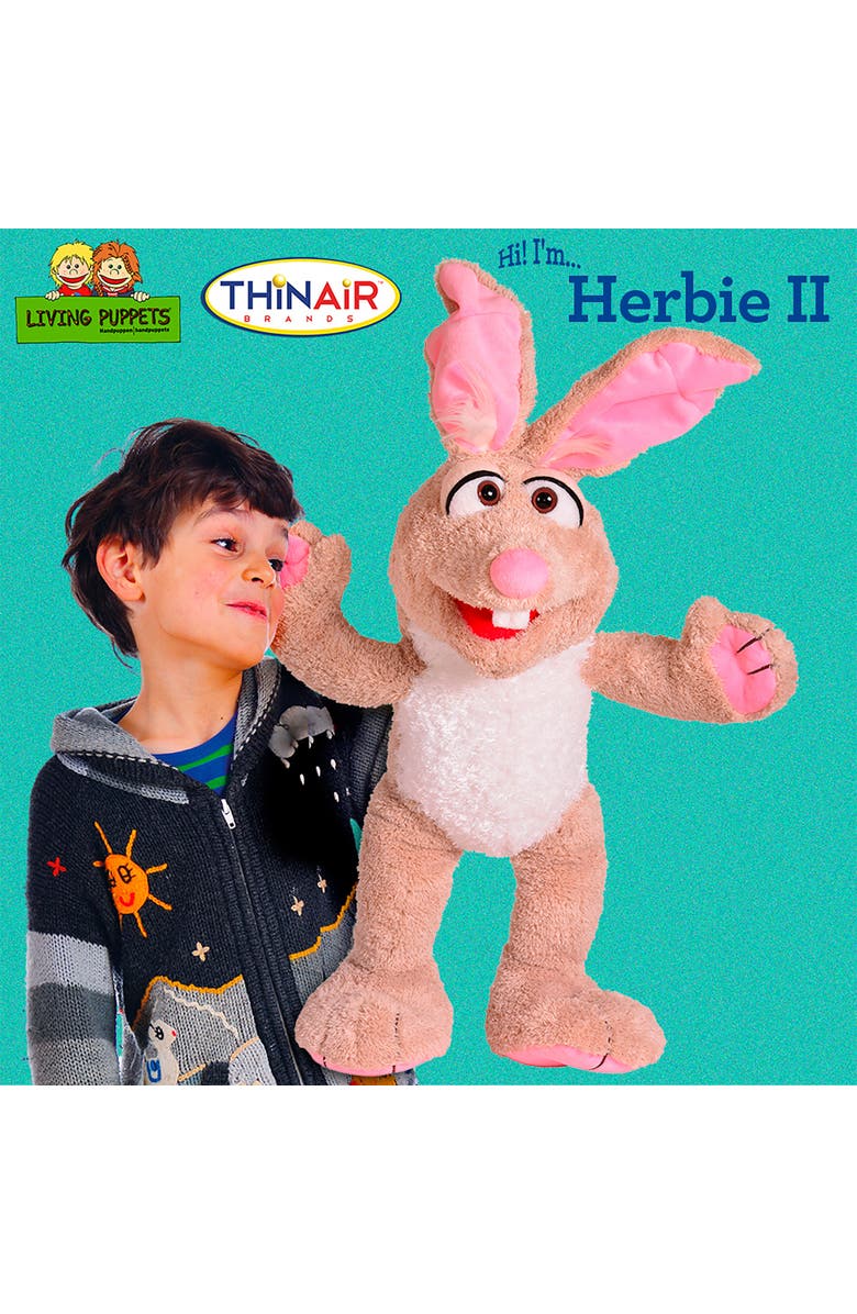 Living Puppets Herbie II The Big Rabbit 24 Inch Plush Hand Puppet, Alternate, color, Pink