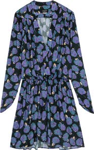 Zadig & Voltaire Reveal Roses Long Sleeve Drop Waist Dress