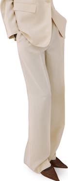 MANGO Pleated Mid Rise Wide Leg Pants
