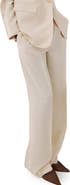 MANGO Pleated Mid Rise Wide Leg Pants