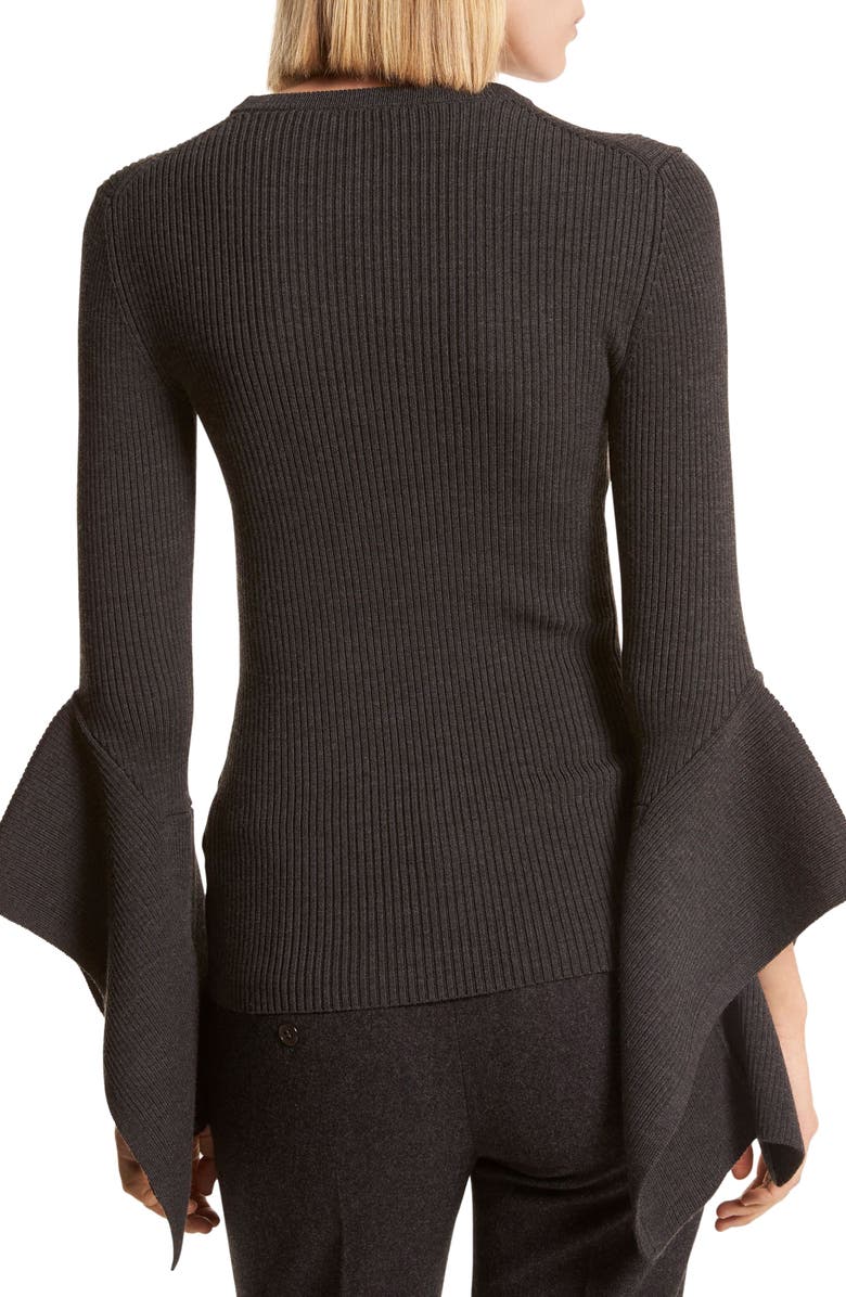 Michael Kors Collection Flare Sleeve Merino Wool Blend Sweater, Alternate, color, 