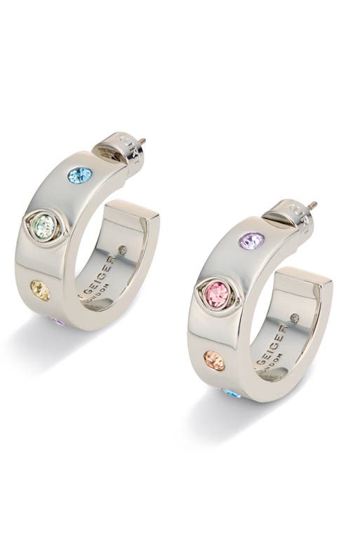 Kurt Geiger London Evil Eye Chunky Hoop Earrings In Metallic