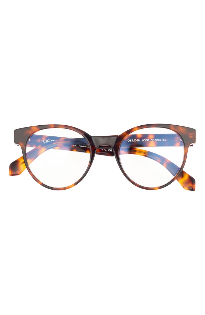 Off-White 52mm Round Optical Glasses, Main, color, 