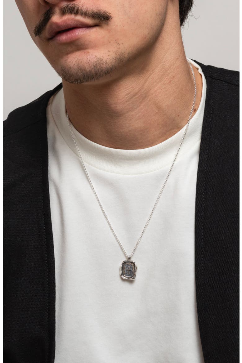 Men's Success Talisman Necklace, Alternate, color, Sterling Silver