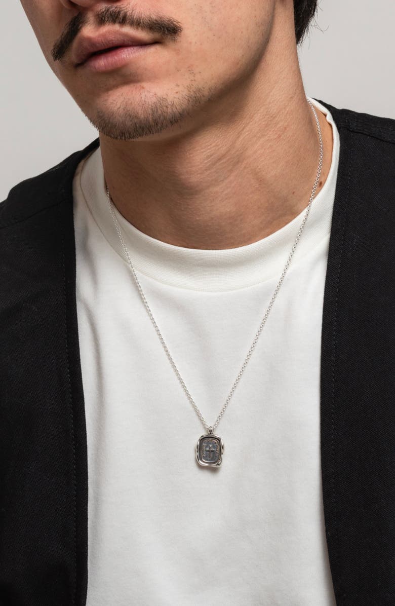 Dower & Hall Men's Success Talisman Necklace, Alternate, color, Sterling Silver