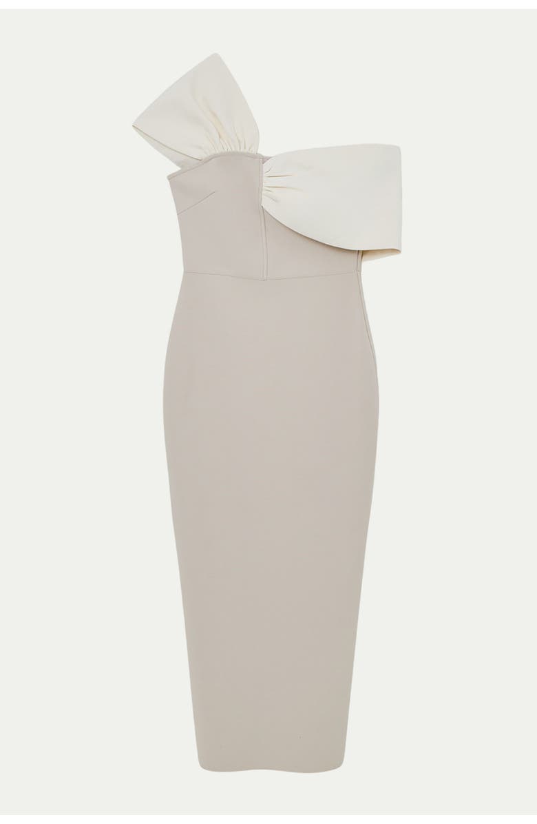 Karen Millen Figure Form Asymmetric Midi Dress, Alternate, color, Neutral