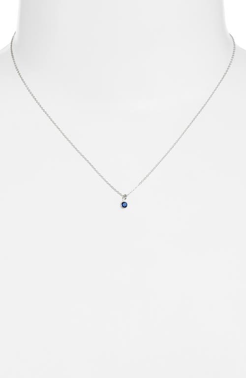 Set & Stones Birthstone Charm Pendant Necklace In Silver/september