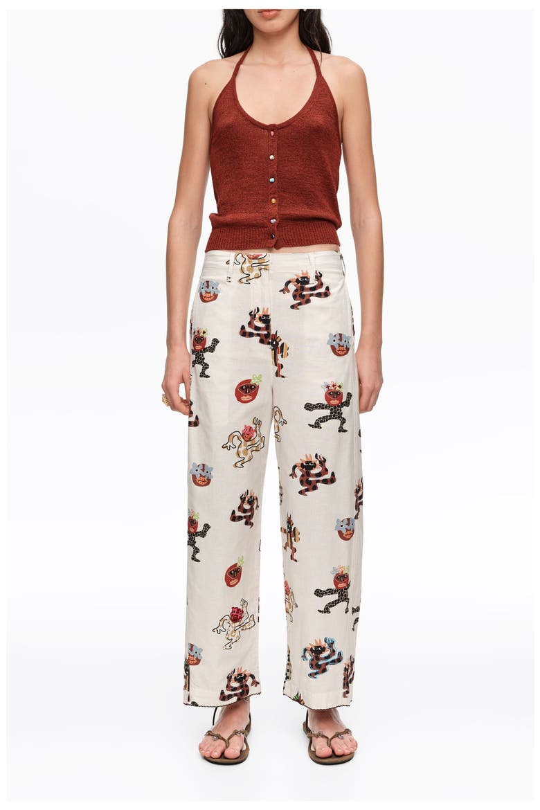 Samba Barrel Trousers With Decorative Stitching, Main, color, SAMBA