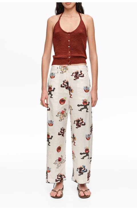 Samba Barrel Trousers With Decorative Stitching