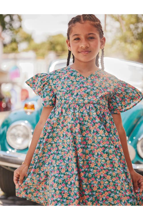 Tea Collection Wrap Neck Flutter Dress In Orchid Ditsy