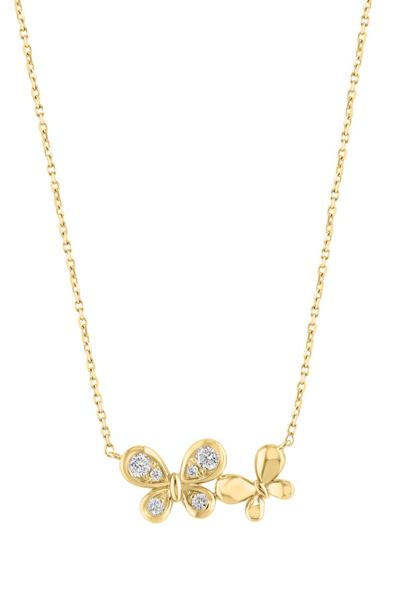 EFFY Diamond Butterfly Pendant Necklace, Alternate, color, Gold