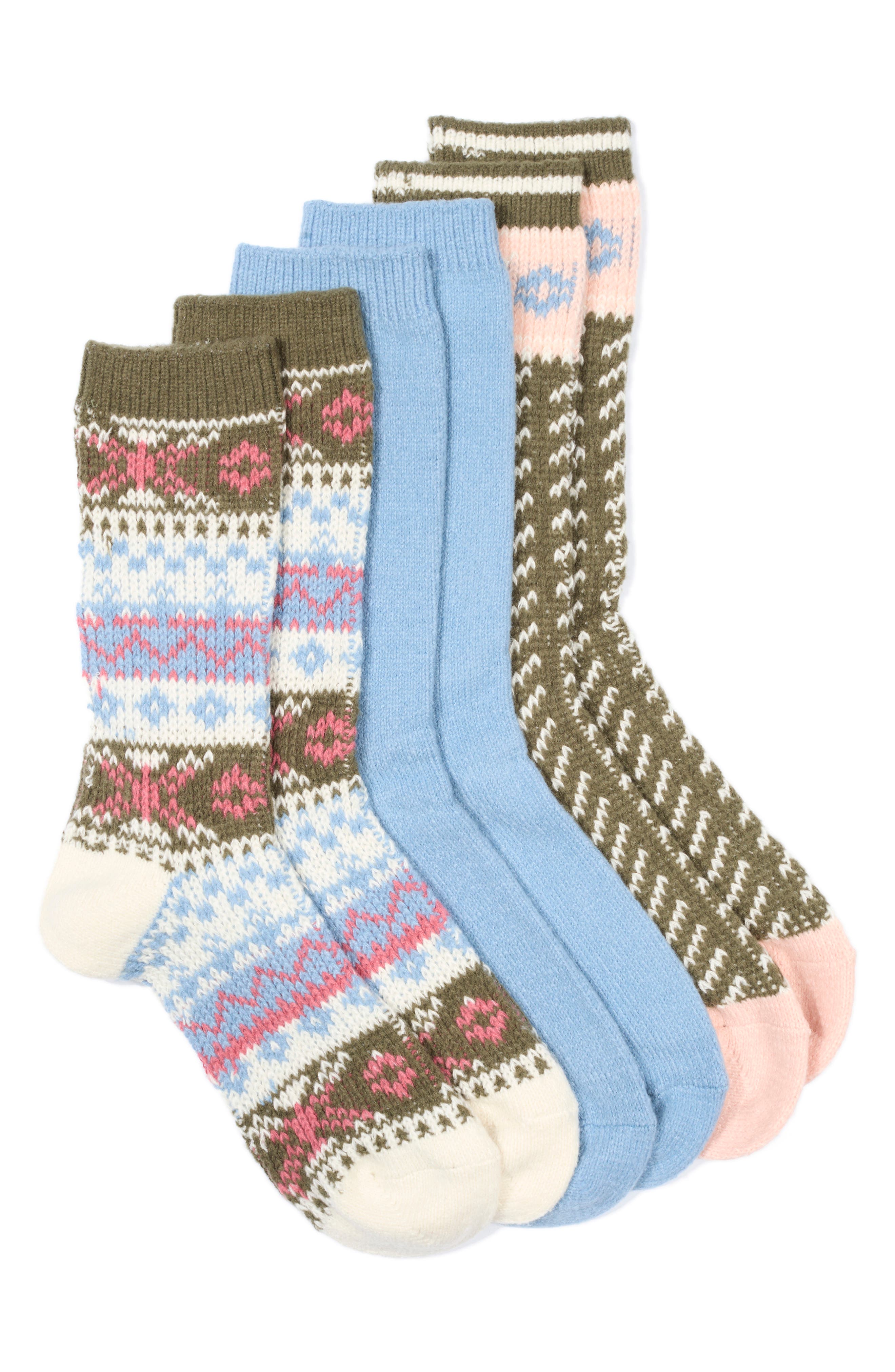 Après Ski 3-Pack Assorted Crew Socks
