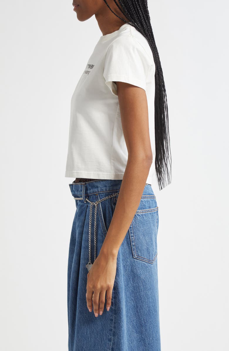 Alexander Wang Shrunken Cotton T-Shirt, Alternate, color, Vintage White