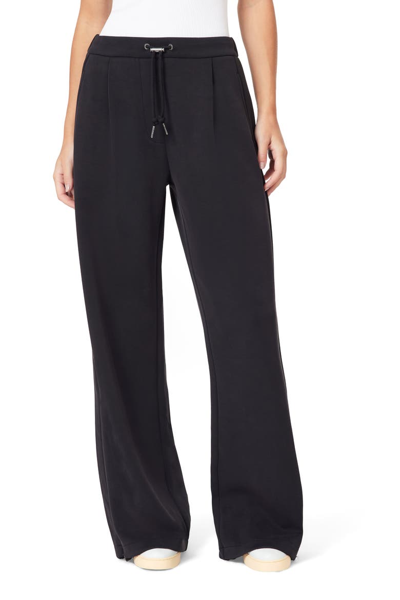Wide Leg Zip Ankle Pants, Main, color, BLACK