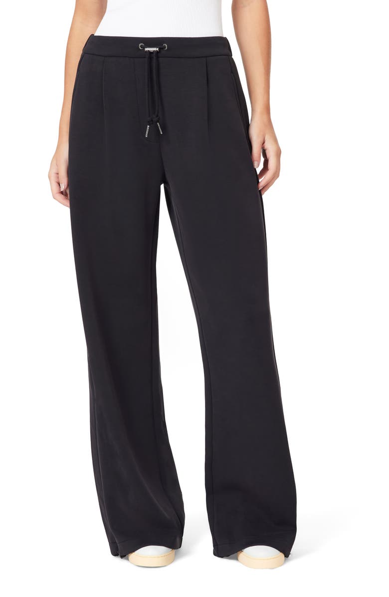 Scotch & Soda Wide Leg Zip Ankle Pants, Main, color, Black