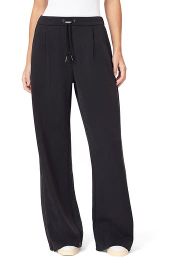 Scotch & Soda Wide Leg Zip Ankle Pants In Black