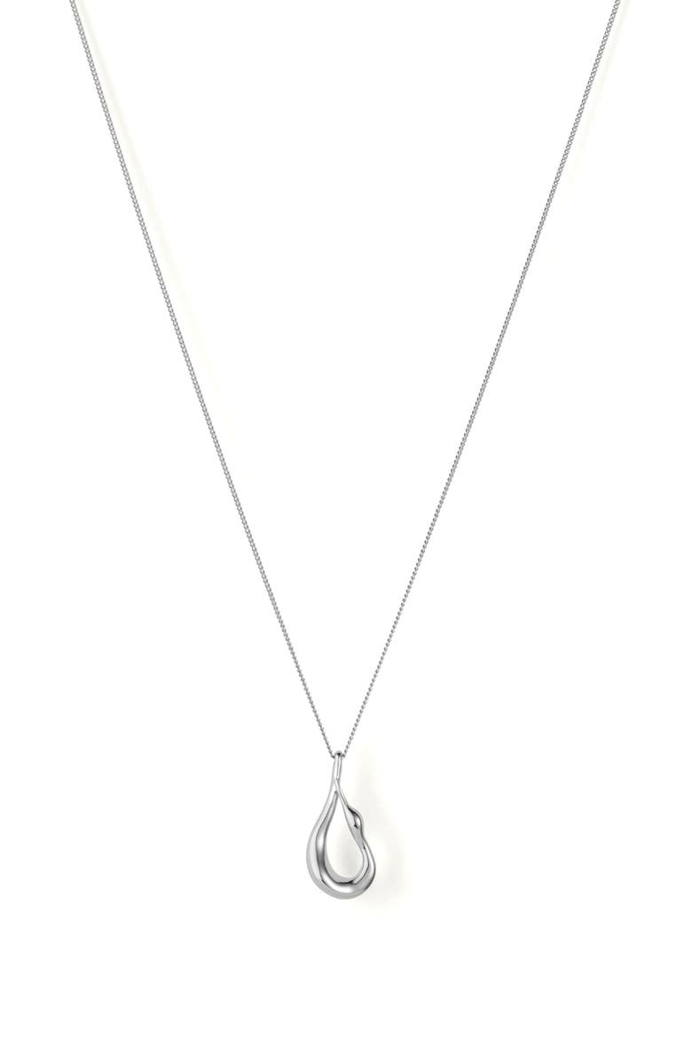 Mini Egret Pendent Necklace, Main, color, HIGH POLISH SILVER