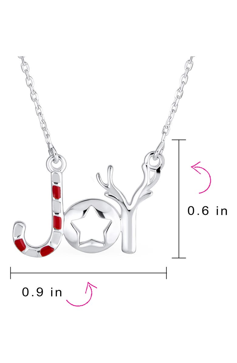 BLING JEWELRY Christmas Joy Pendant Necklace, Alternate, color, Silver