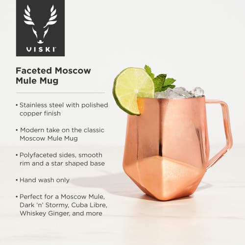 Viski Seneca Faceted Moscow Mule Mug In Copper