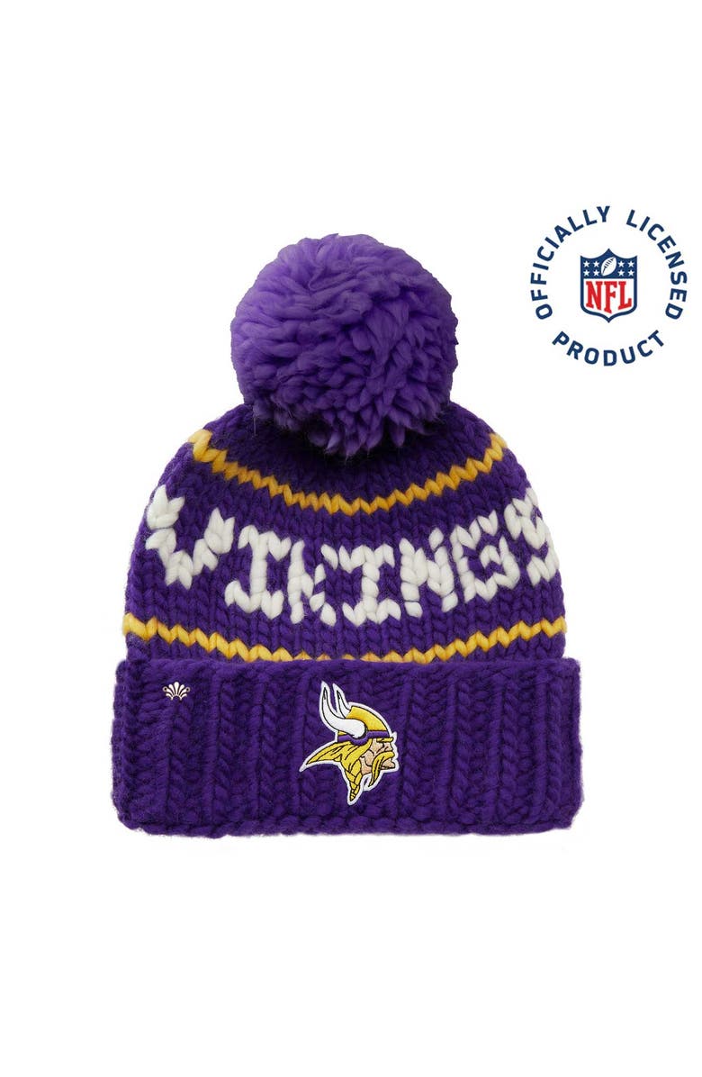Lele Sadoughi Purple Vikings Nfl Beanie With Yarn Pom, Main, color, Purple 500