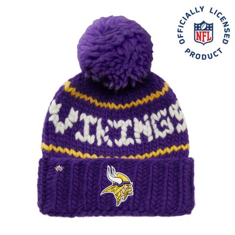 Purple Vikings Nfl Beanie With Yarn Pom