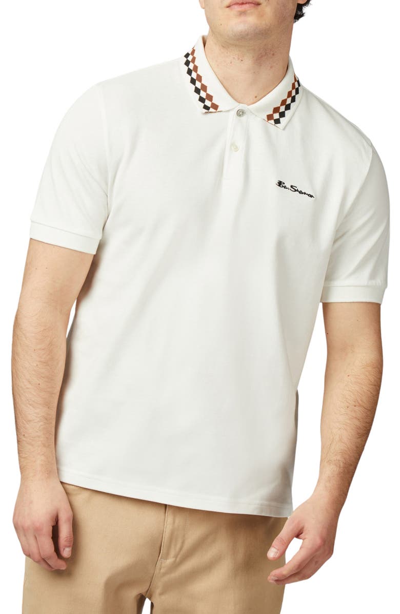 Ben Sherman Diamond Collar Organic Cotton Piqué Polo, Main, color,