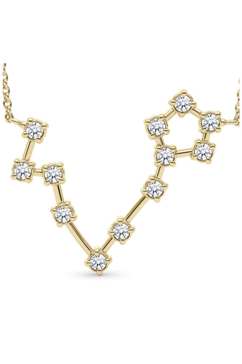 Pisces Constellation Lab Created Diamond Necklace, Alternate, color, 18K YELLOW GOLD