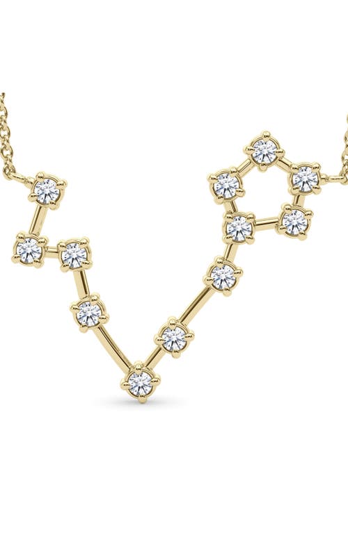 Hautecarat Pisces Constellation Lab Created Diamond Necklace In 18k Yellow Gold