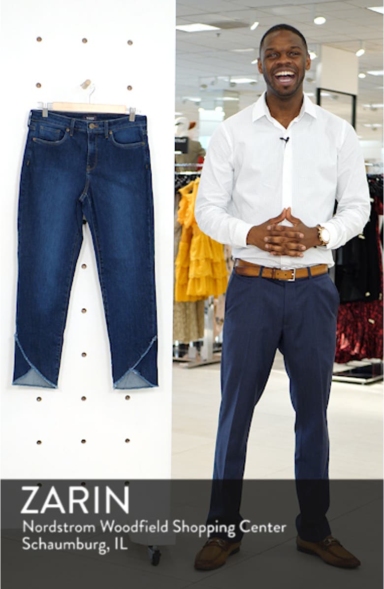 Sheri Crisscross Hem Slim Ankle Jeans, sales video thumbnail