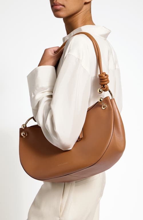 Strathberry Halo Leather Shoulder Bag In Tan