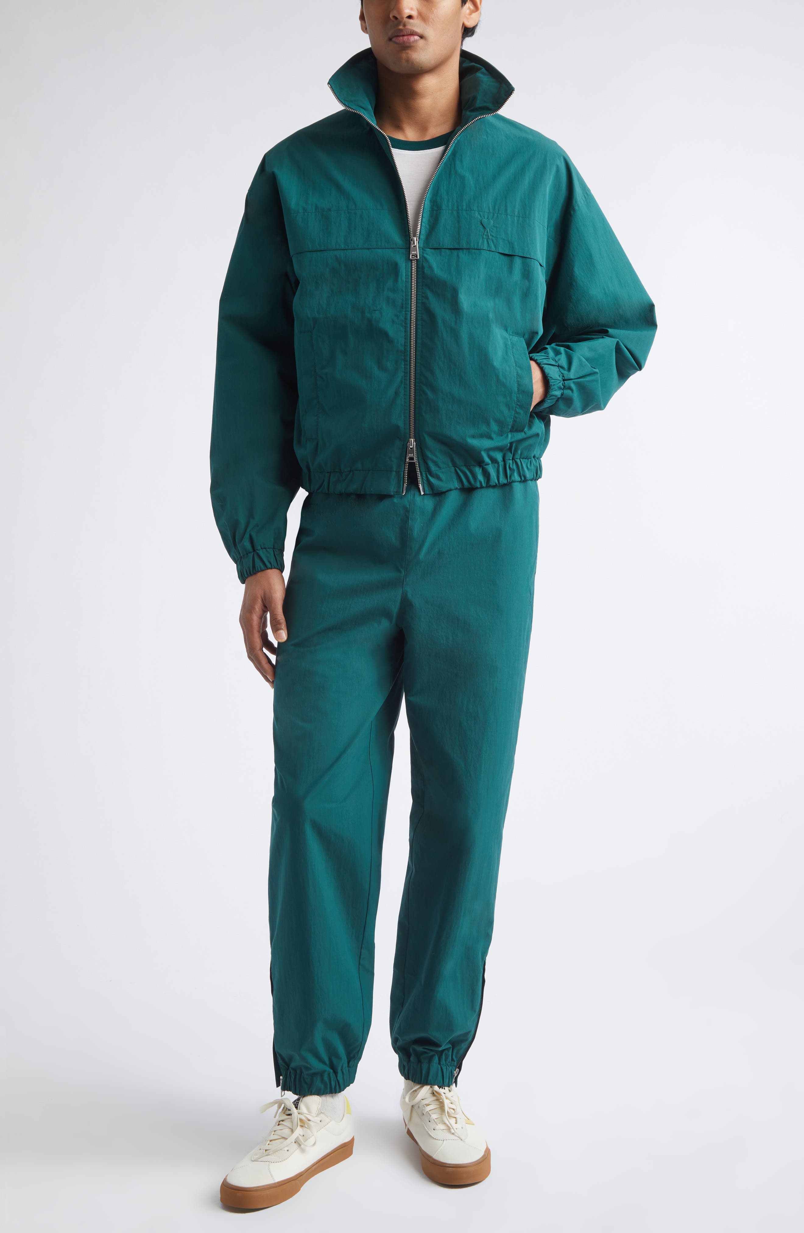 AMI PARIS Embossed Ami de Coeur Water Repellent Windbreaker Jacket