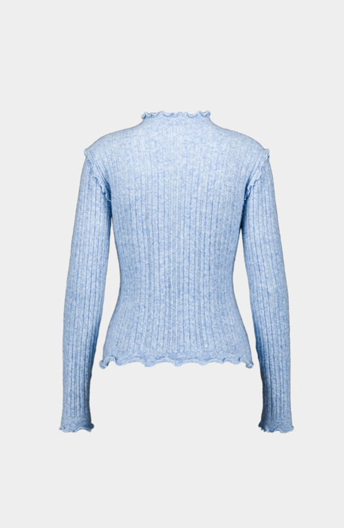 Saemdi Frill Knit Top In Blue