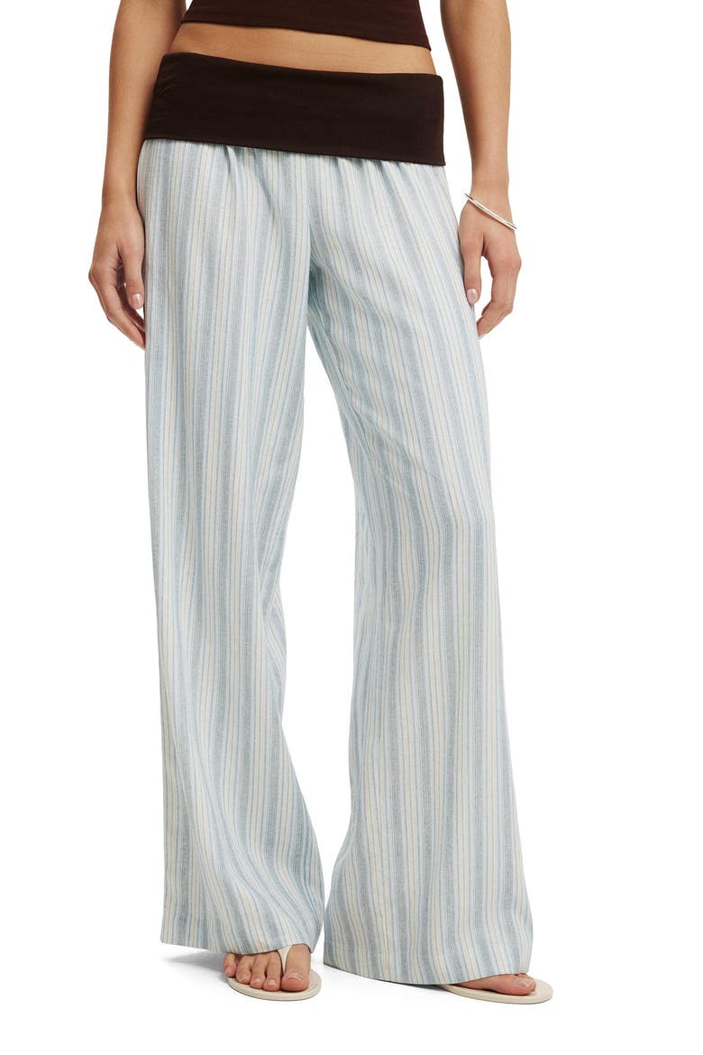 Women's Haven Fold Over Pant, Main, color, Ava Stripe Blue