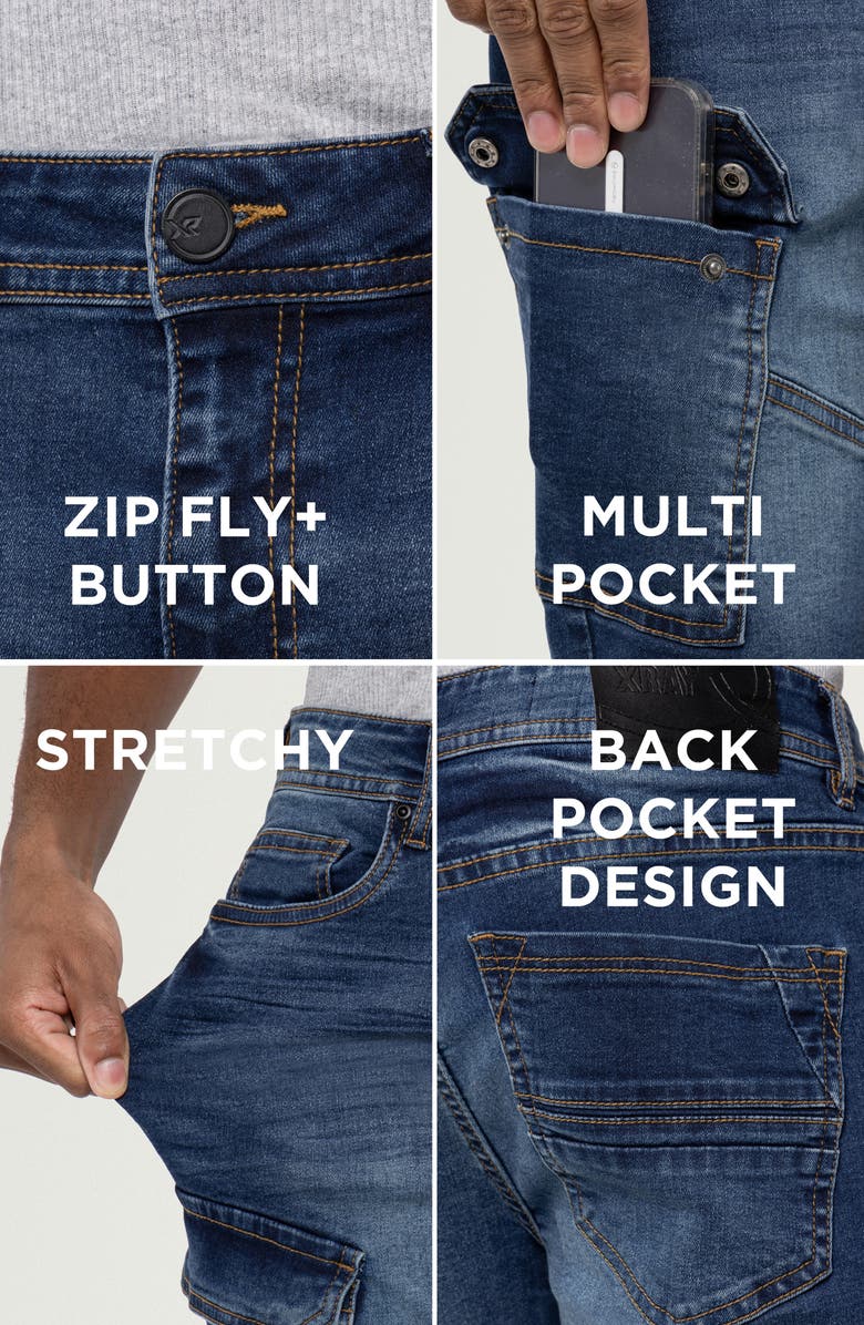 XRAY Denim Cargo Shorts, Alternate, color, Medium Blue