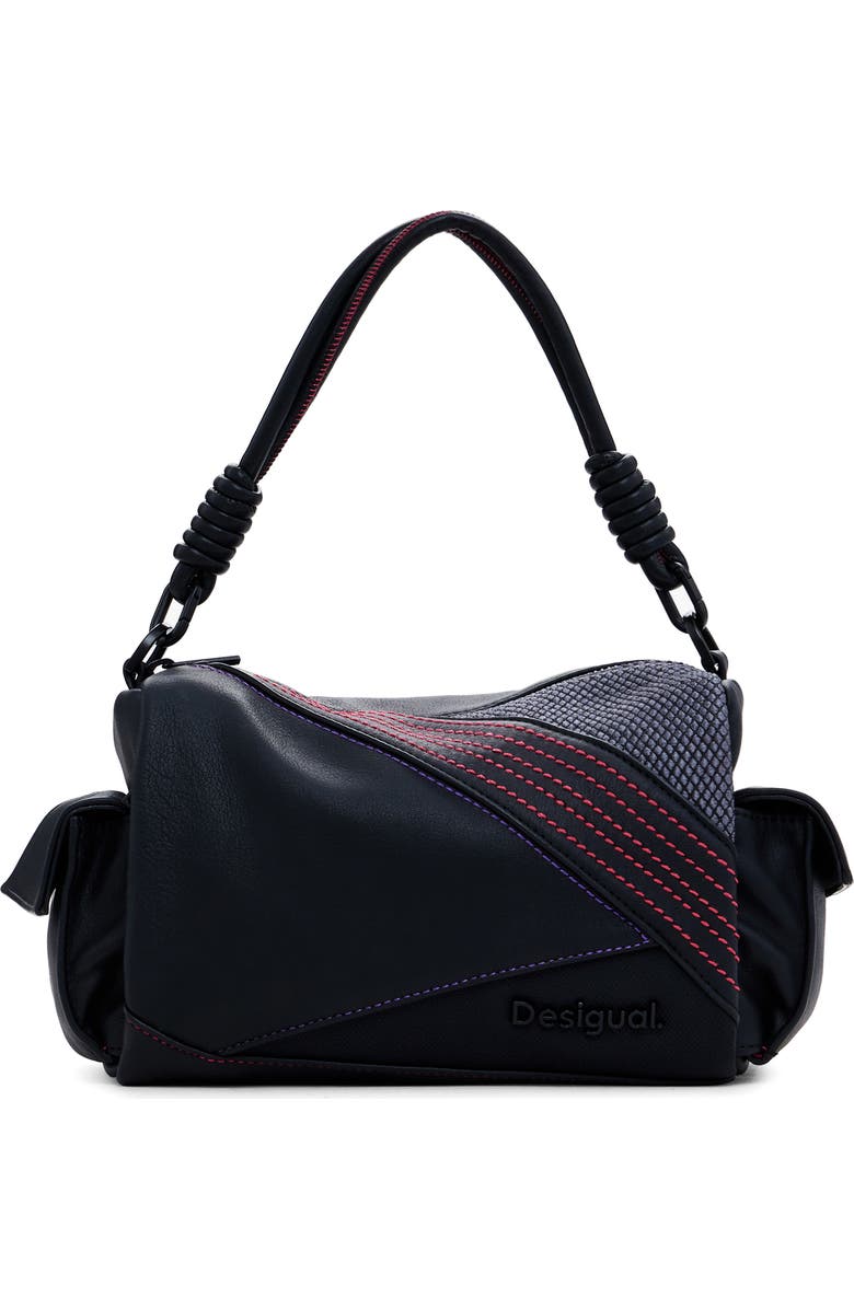 Desigual Faux Leather Handbag, Main, color, Black Multi