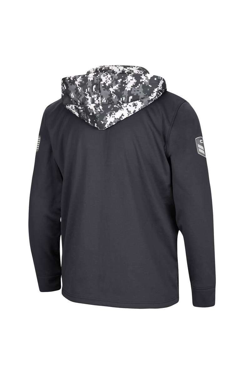 COLOSSEUM Men's Colosseum Charcoal Clemson Tigers OHT Military Appreciation Digital Camo Quarter-Zip Hoodie, Alternate, color, 